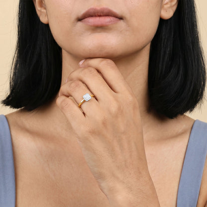 Gold Pretty Cube Lab Grown Diamond Ring (Size 12)
