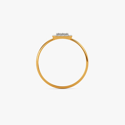 Gold Pretty Cube Lab Grown Diamond Ring (Size 12)