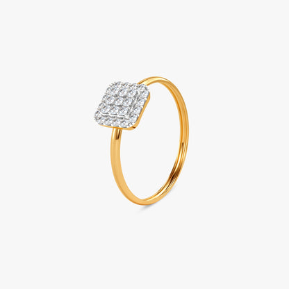 Gold Pretty Cube Lab Grown Diamond Ring (Size 12)