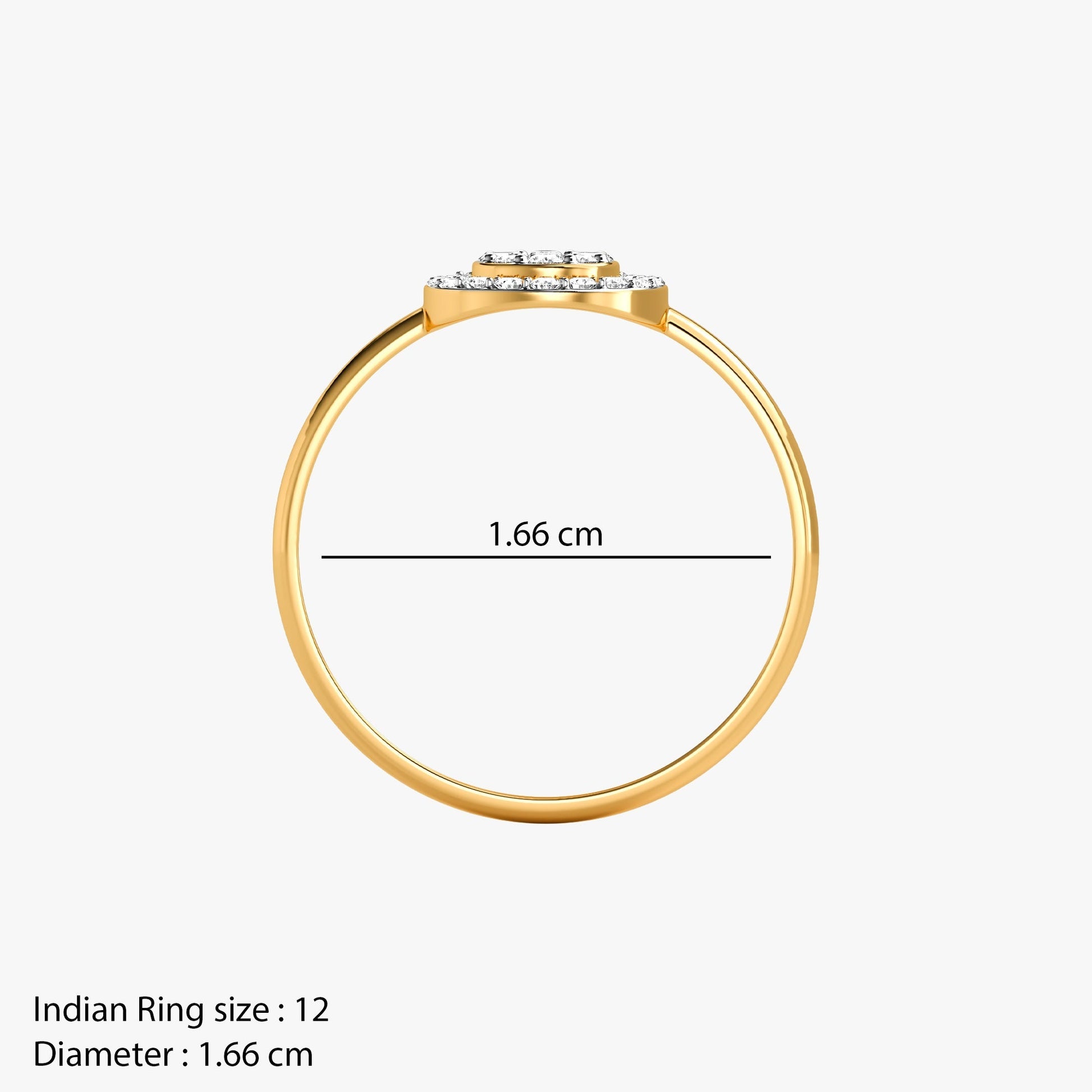 Gold Refined Circle Lab Grown Diamond Ring (Size 12)