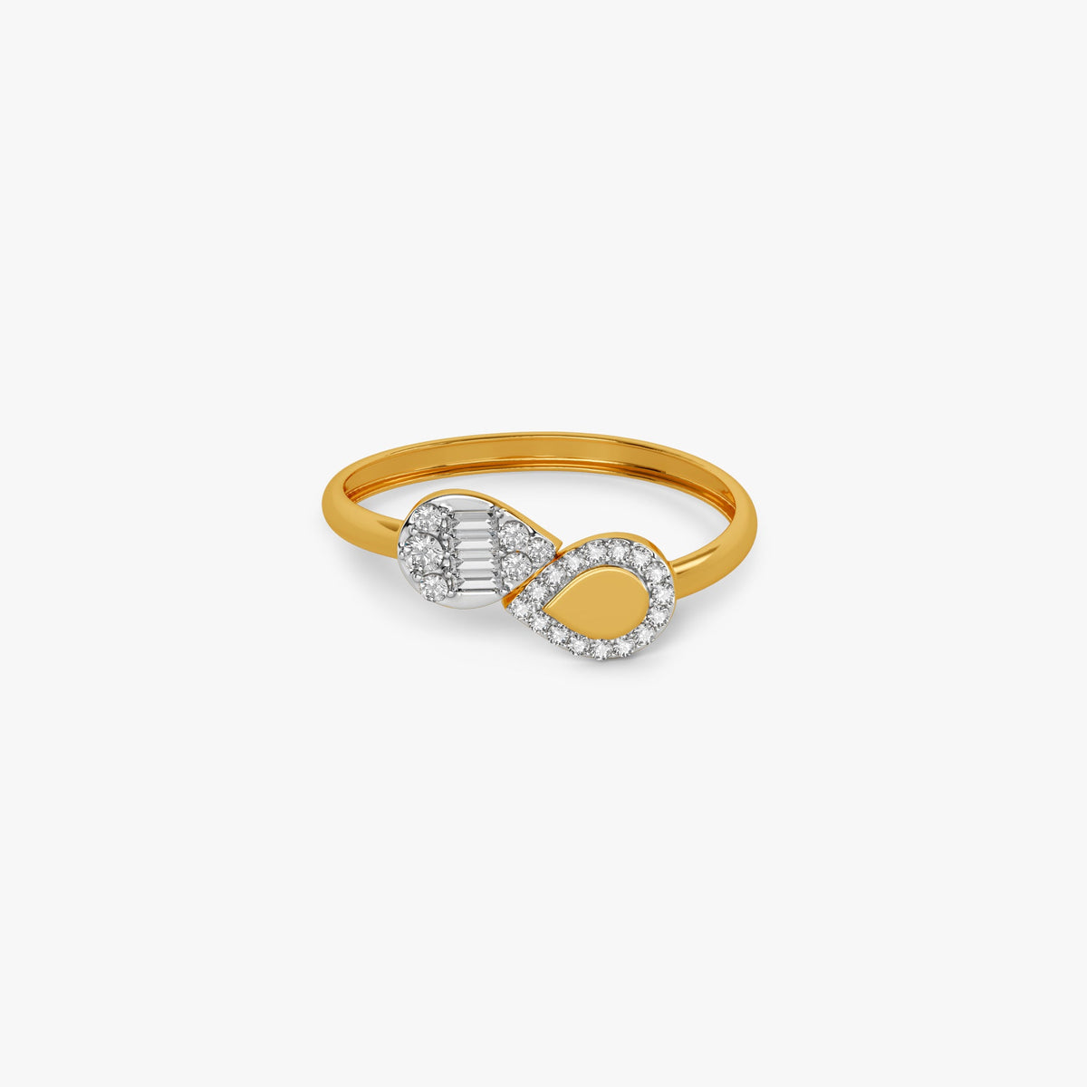 Gold Hugging Buds Lab Grown Diamond Ring (Size 12)