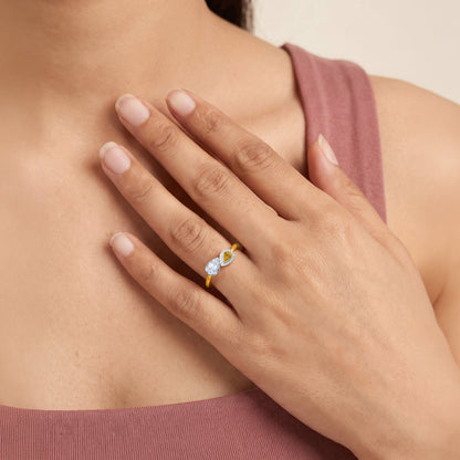 Gold Hugging Buds Lab Grown Diamond Ring (Size 12)