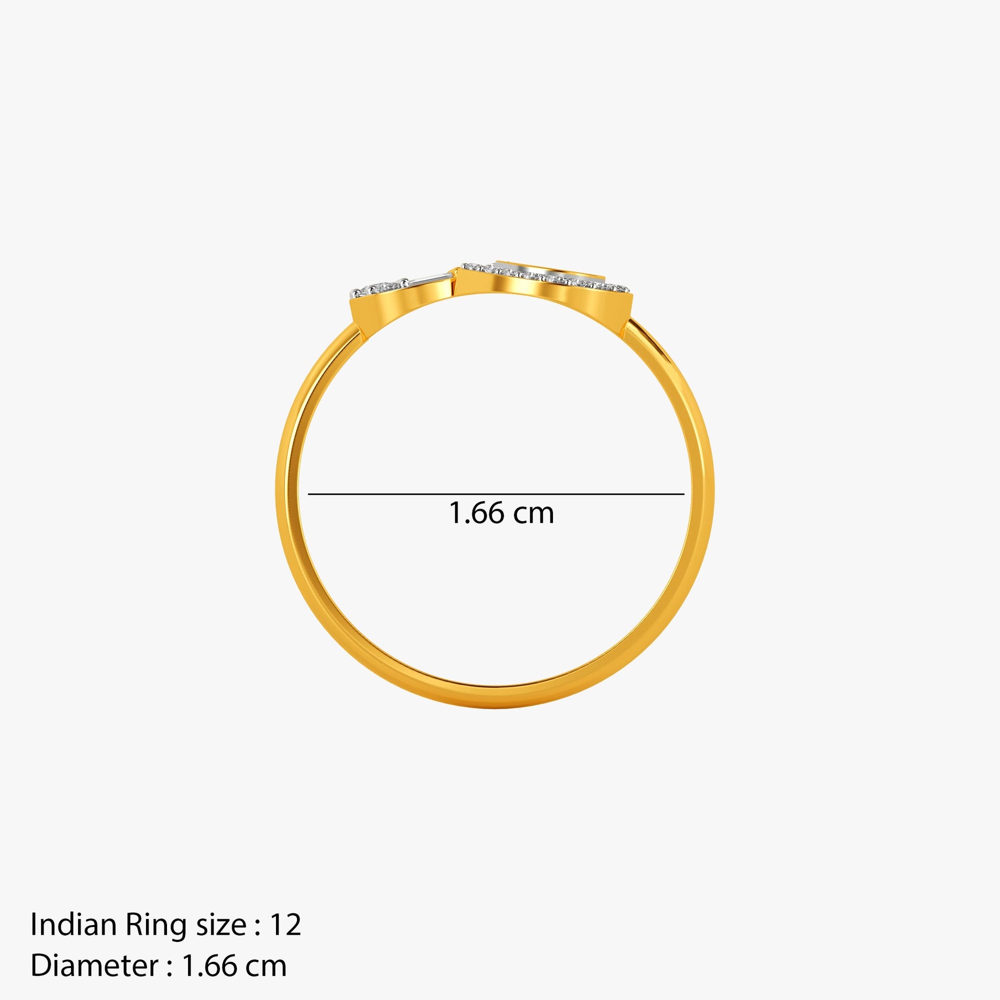 Gold Hugging Buds Lab Grown Diamond Ring (Size 12)