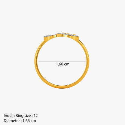 Gold Hugging Buds Lab Grown Diamond Ring (Size 12)