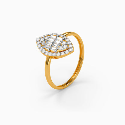 Gold Solarae Frame Lab Grown Diamond Ring (Size 12)