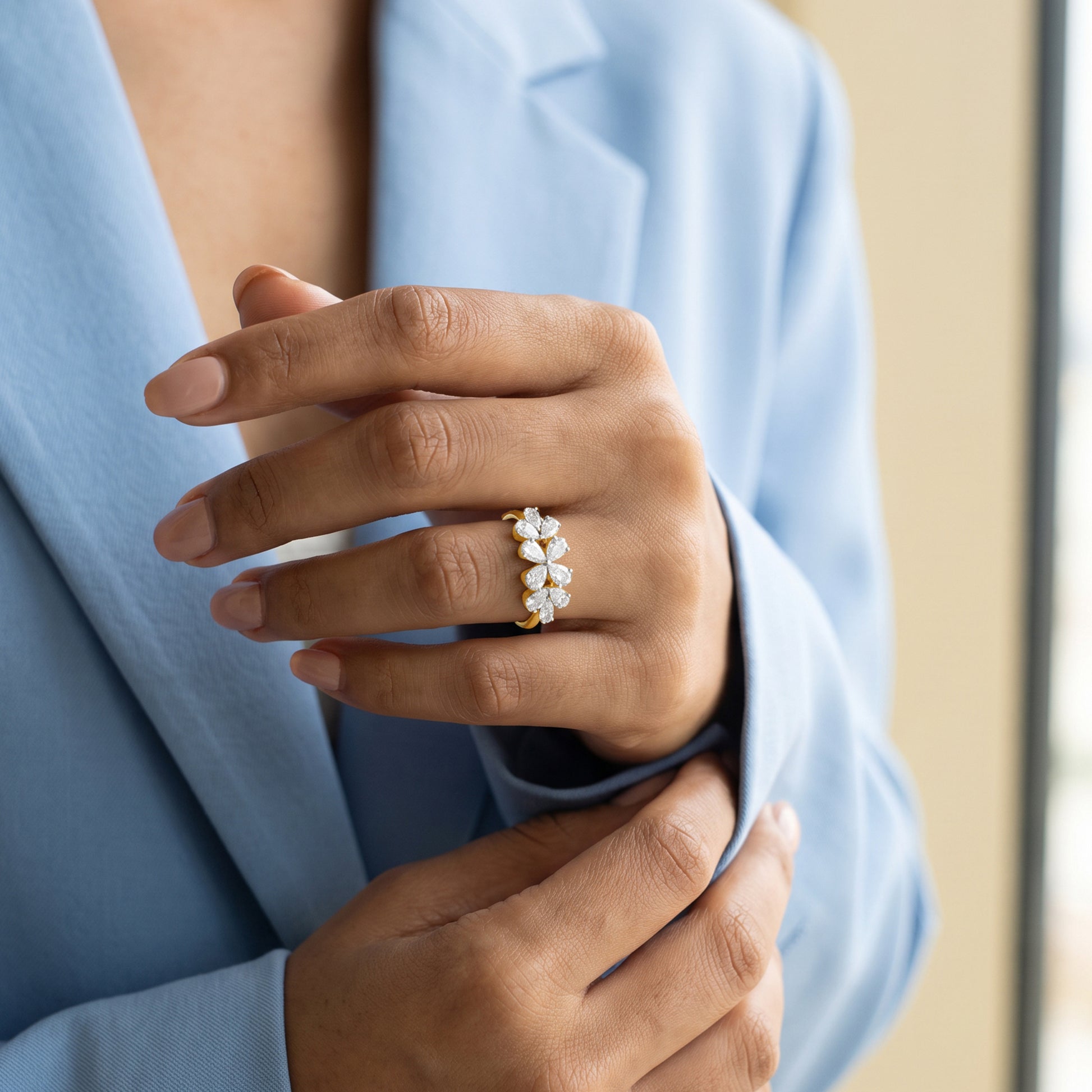 Gold Fleur Joy Lab Grown Diamond Ring (Size 12)