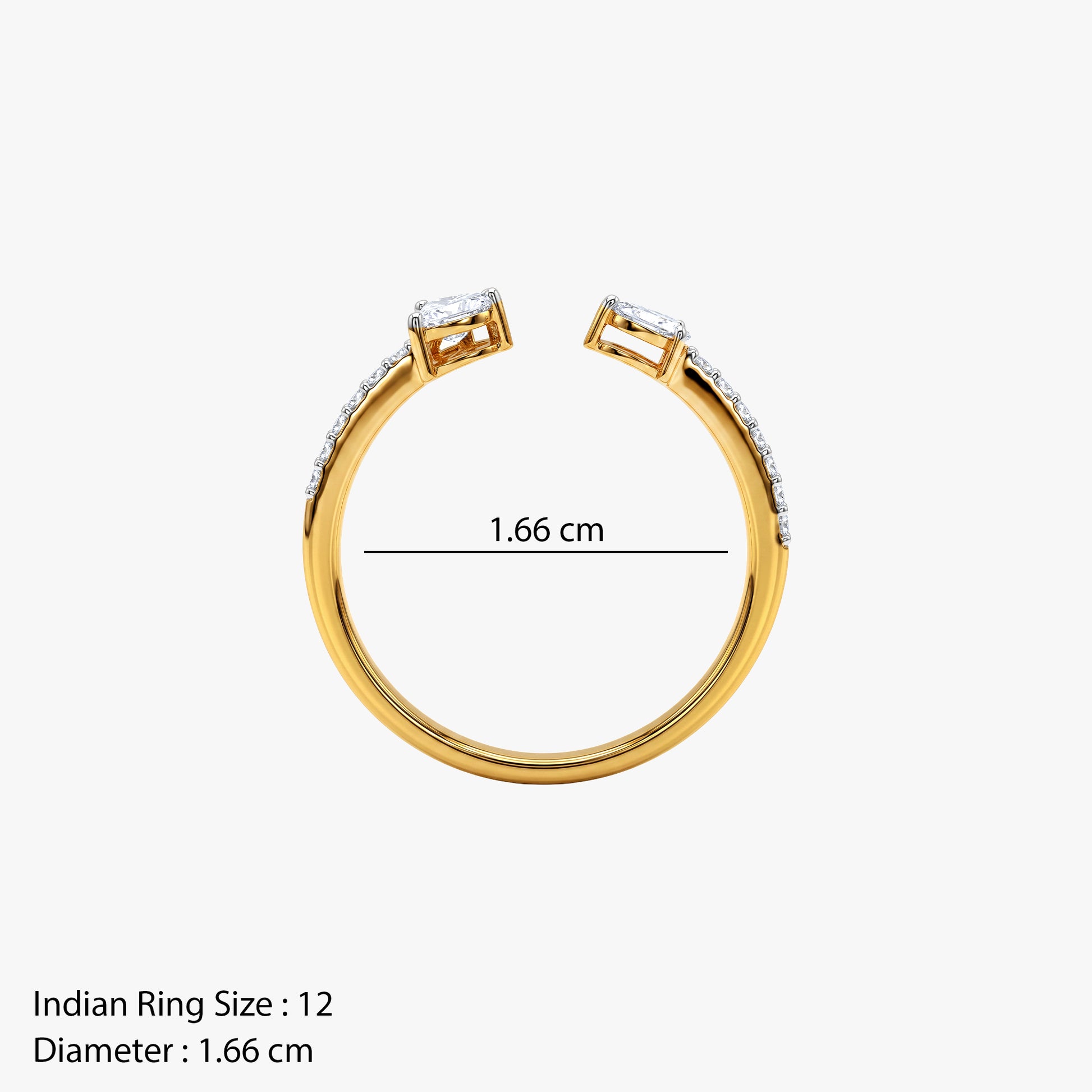 Gold Vine Whisper Lab Grown Diamond Ring (Size 12)