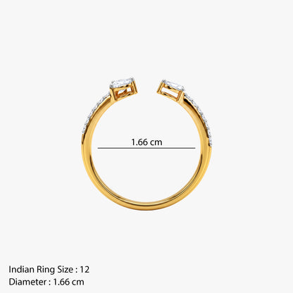 Gold Vine Whisper Lab Grown Diamond Ring (Size 12)