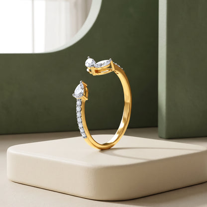Gold Vine Whisper Lab Grown Diamond Ring (Size 12)
