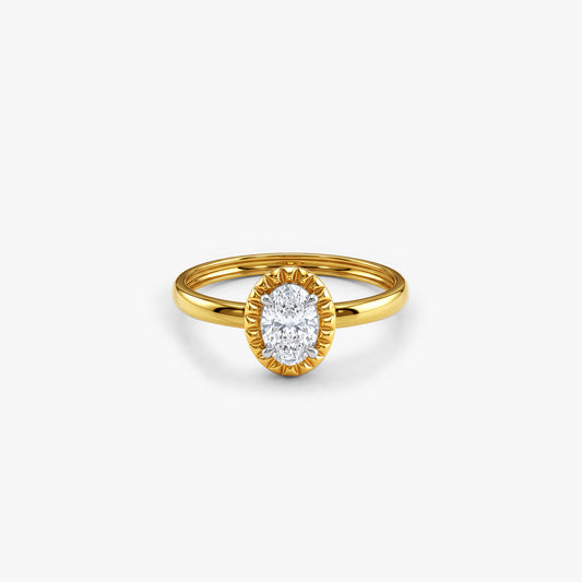 Gold Aurielle Love Solitaire Oval Ring (Size 12)