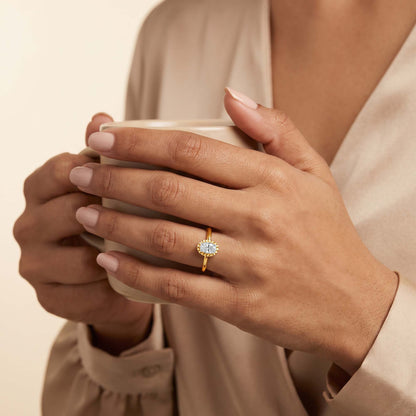 Gold Aurielle Love Solitaire Oval Ring (Size 12)