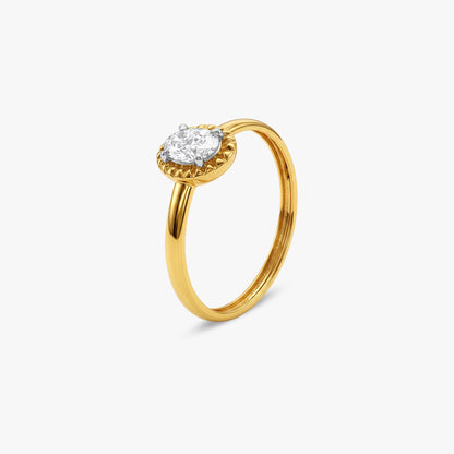 Gold Aurielle Love Solitaire Oval Ring (Size 12)