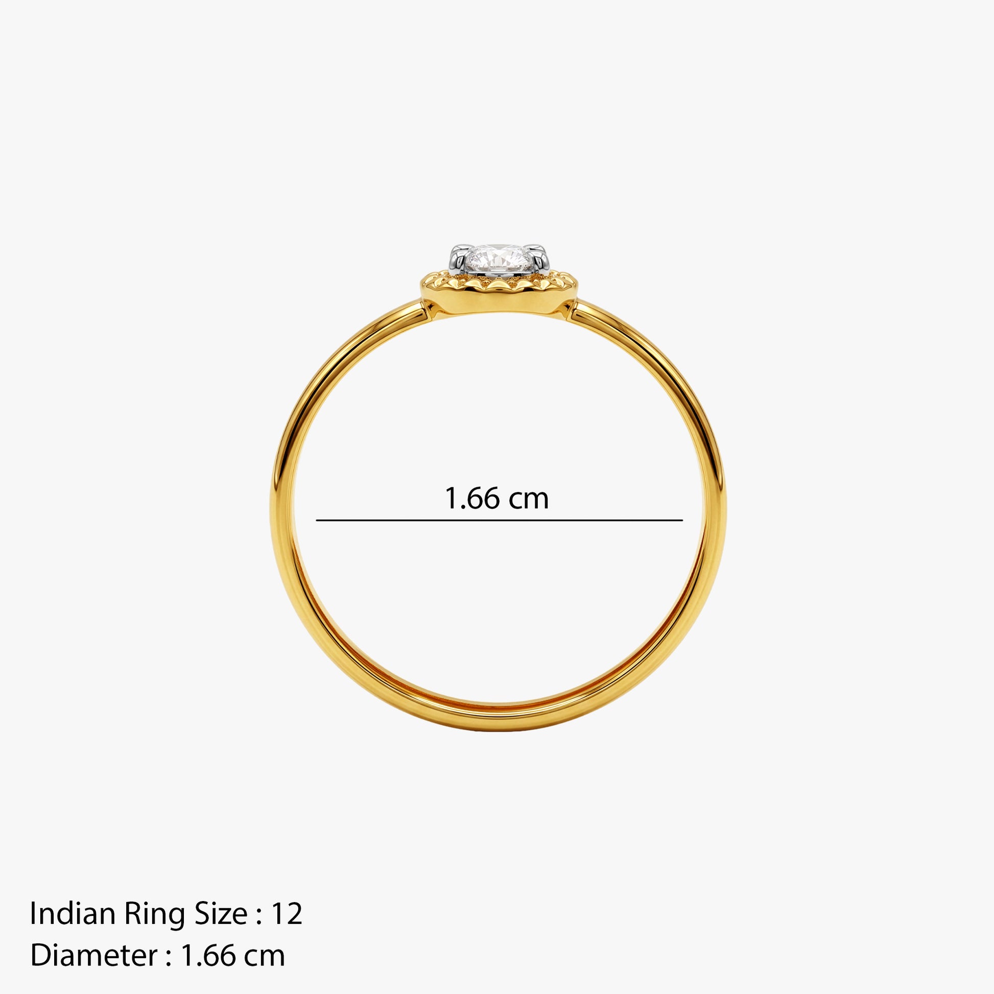 Gold Aurielle Love Solitaire Oval Ring (Size 12)