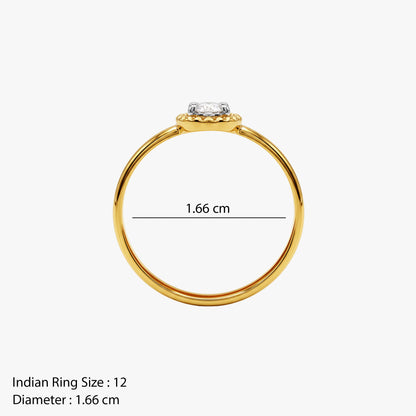 Gold Aurielle Love Solitaire Oval Ring (Size 12)