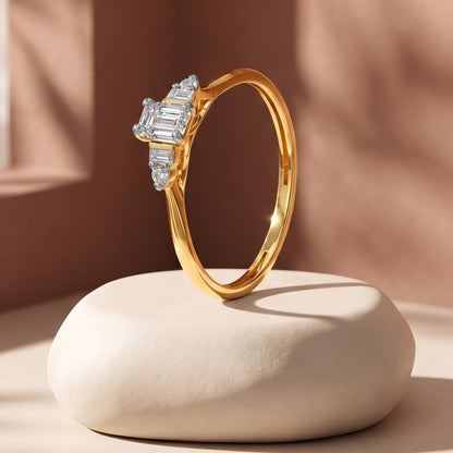 Gold Orphic Current Lab Grown Diamond Ring