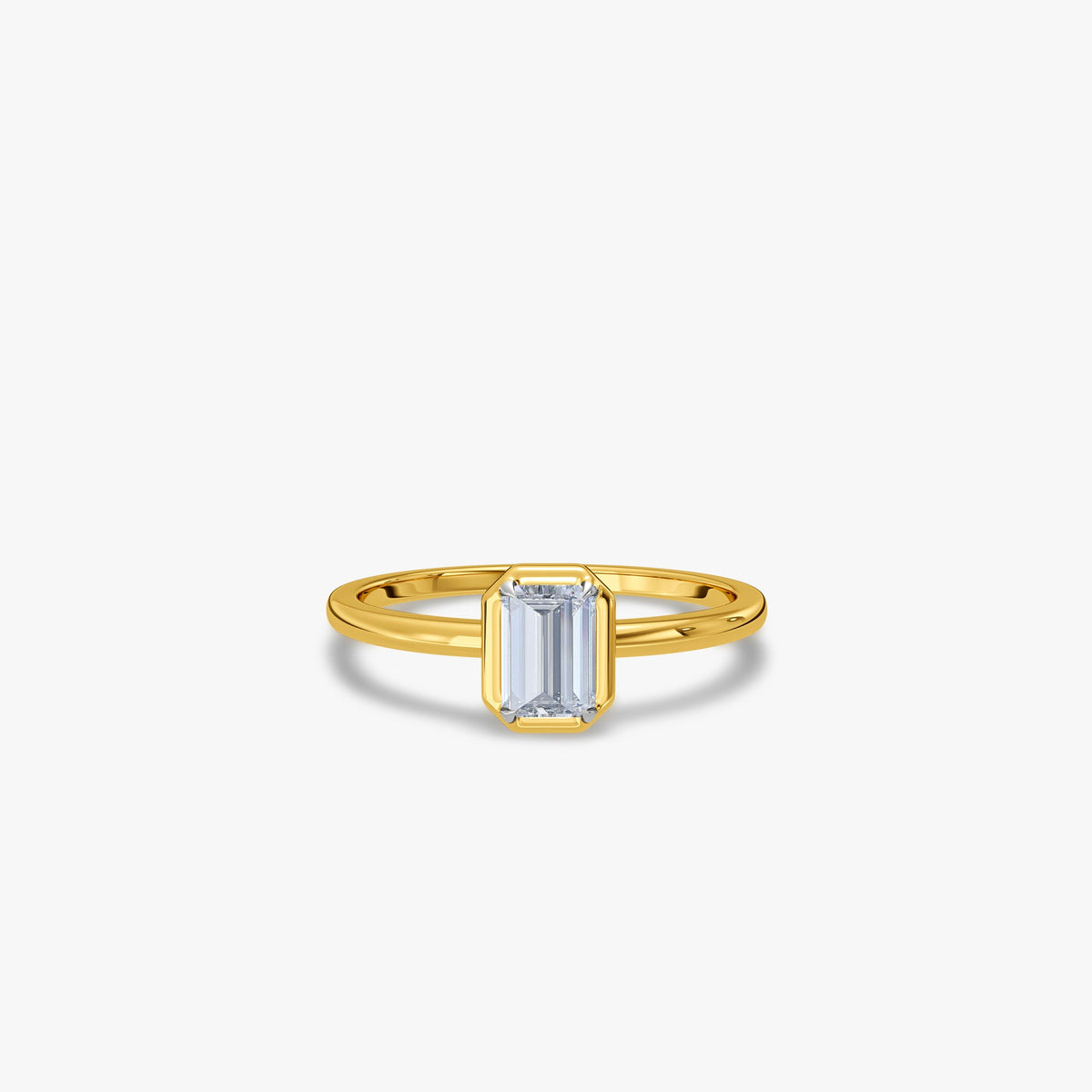 Gold Royal Style Solitaire Lab Grown Diamond Ring (Size 12)