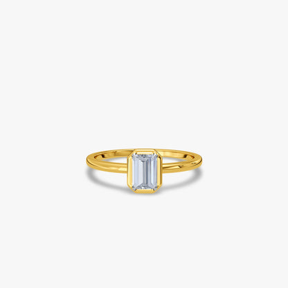 Gold Royal Style Solitaire Lab Grown Diamond Ring (Size 12)