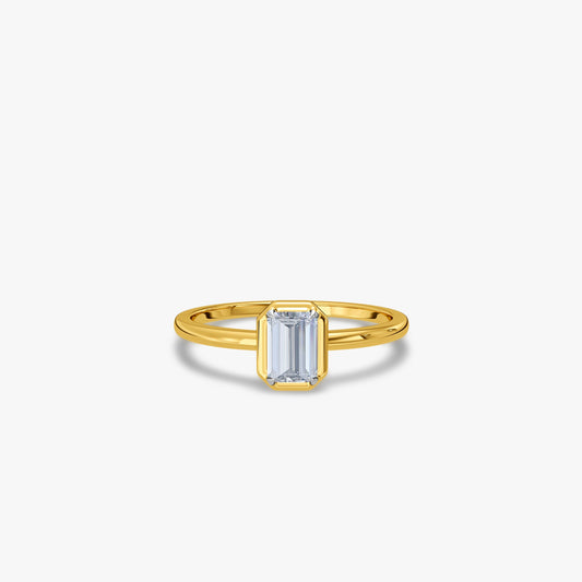 Gold Royal Style Solitaire Lab Grown Diamond Ring (Size 12)