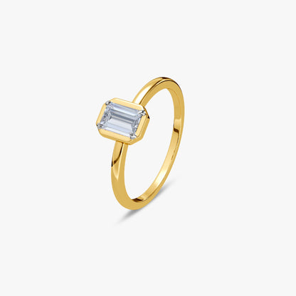 Gold Royal Style Solitaire Lab Grown Diamond Ring (Size 12)