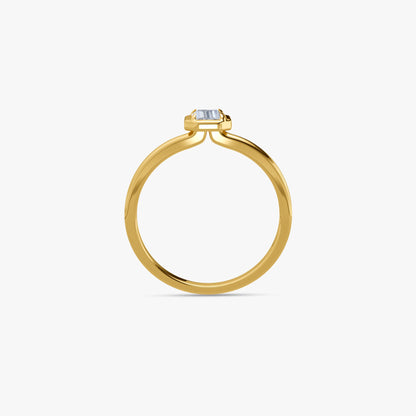 Gold Royal Style Solitaire Lab Grown Diamond Ring (Size 12)