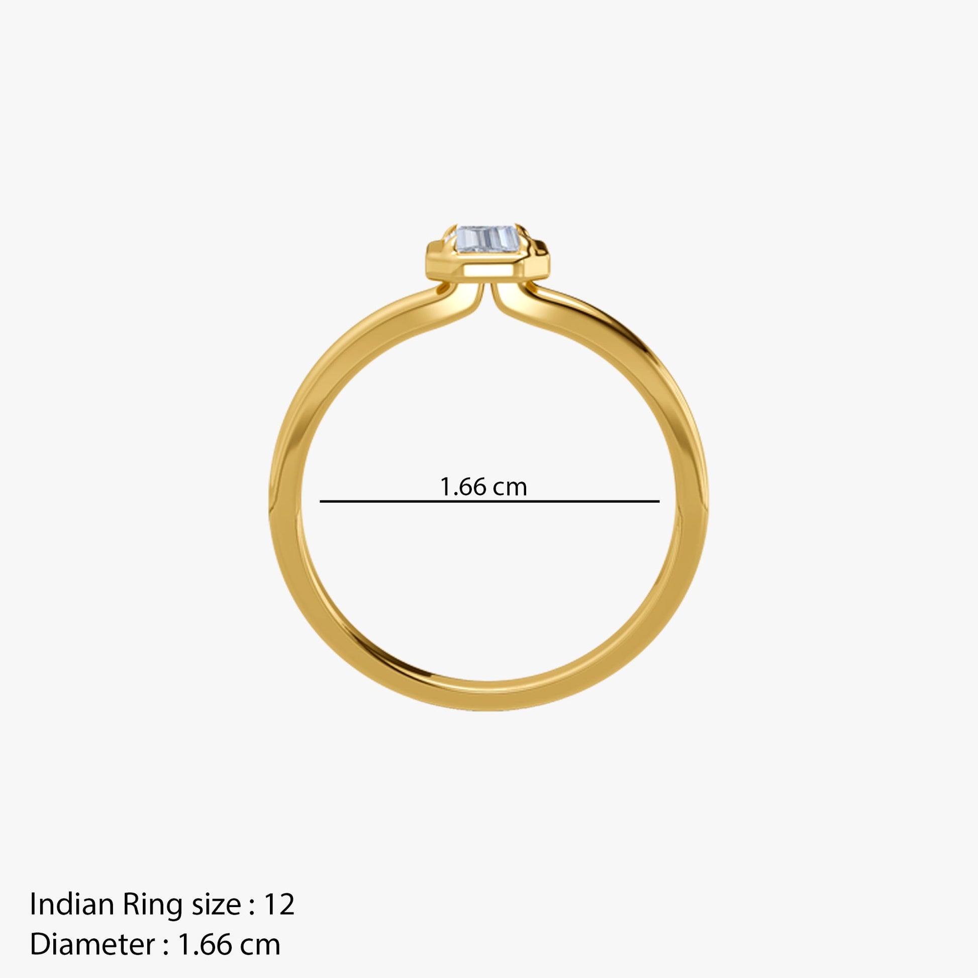 Gold Royal Style Solitaire Lab Grown Diamond Ring (Size 12)