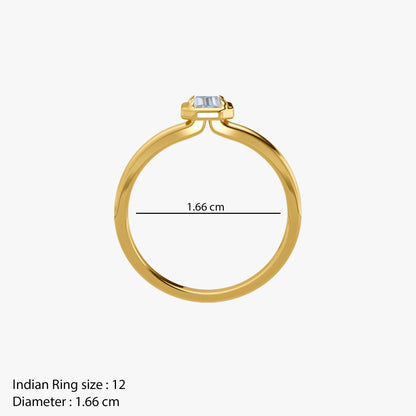 Gold Royal Style Solitaire Lab Grown Diamond Ring (Size 12)