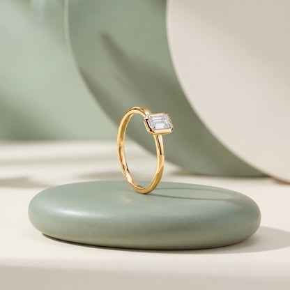 Gold Royal Style Solitaire Lab Grown Diamond Ring (Size 12)