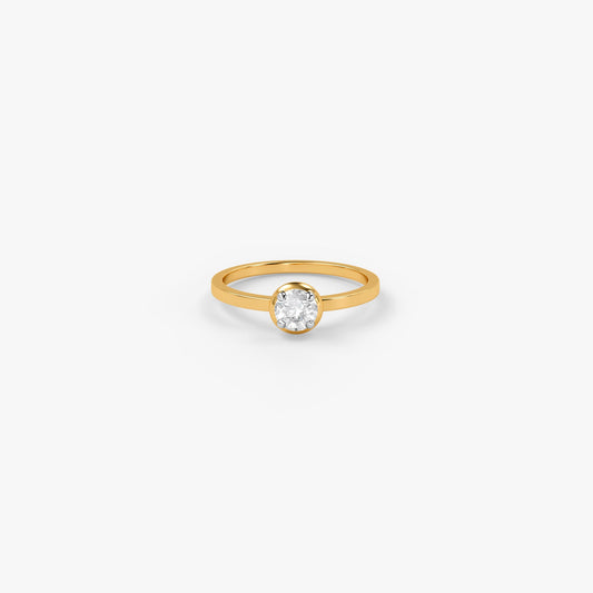 Gold Round Grace Lab Grown Diamond Ring (Size 12)