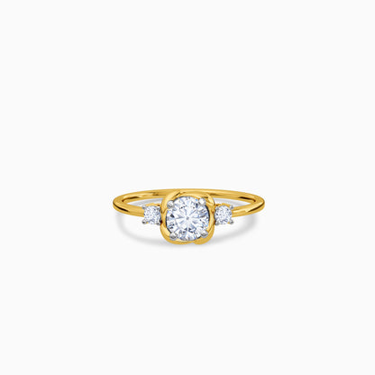 Gold Three Light Lab Grown Diamond Ring (Size 12)