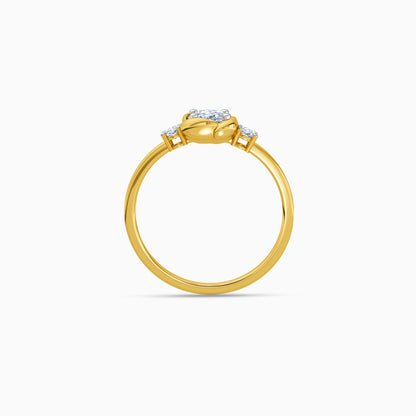 Gold Three Light Lab Grown Diamond Ring (Size 12)