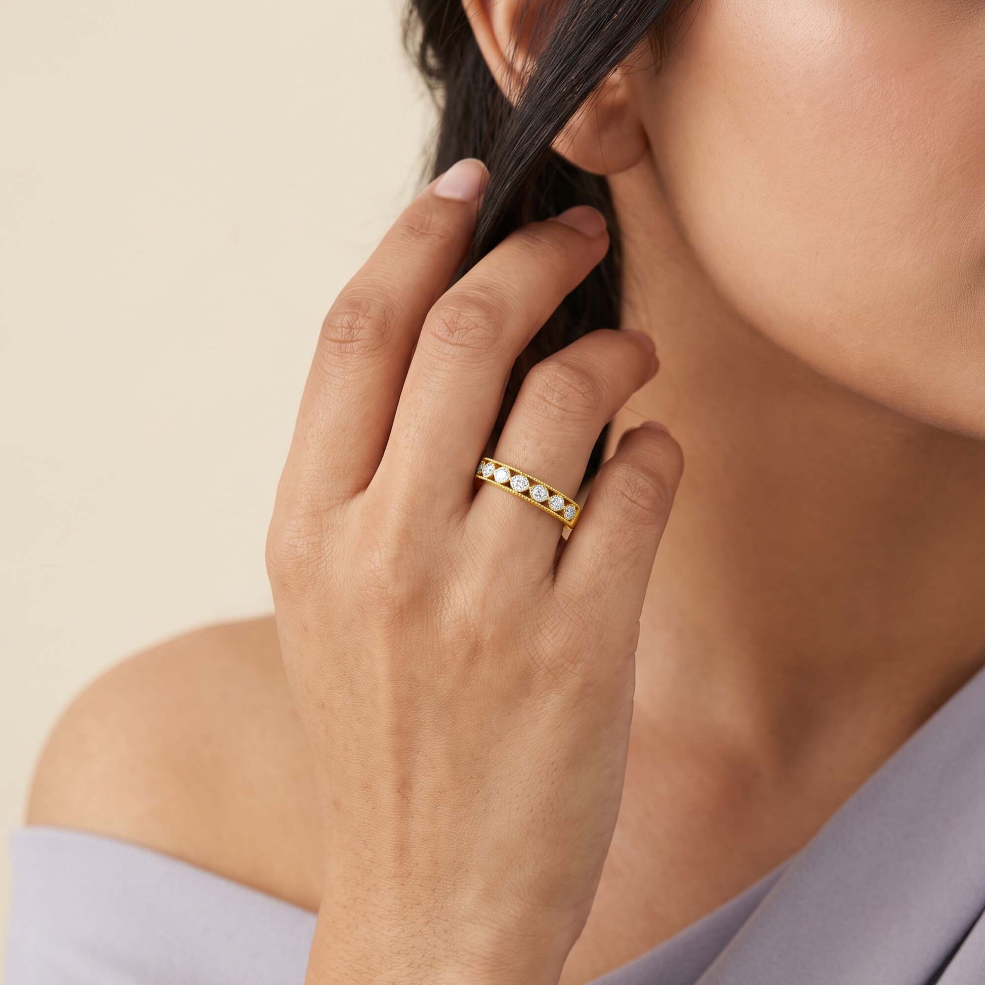 Gold Cupid Glow Lab Grown Diamond Ring (Size 12)
