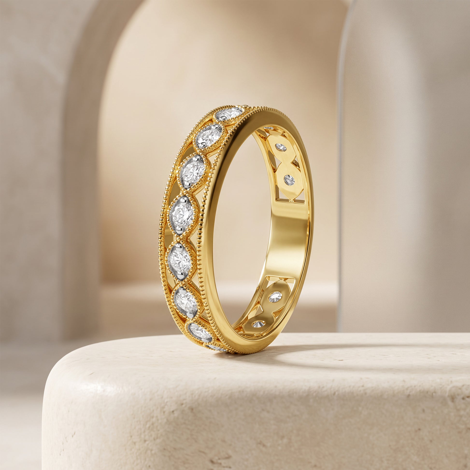 Gold Cupid Glow Lab Grown Diamond Ring (Size 12)