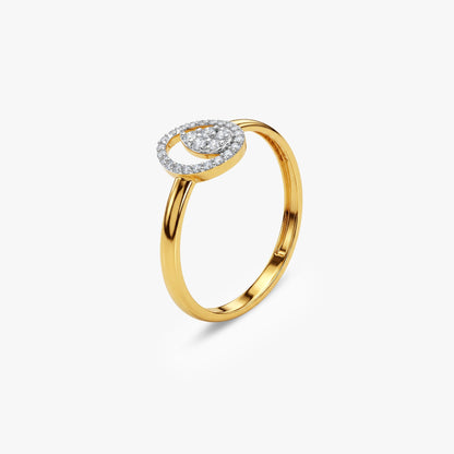 Gold Oval Droplet Lab Grown Diamond Ring (Size 12)