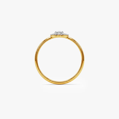 Gold Oval Droplet Lab Grown Diamond Ring (Size 12)