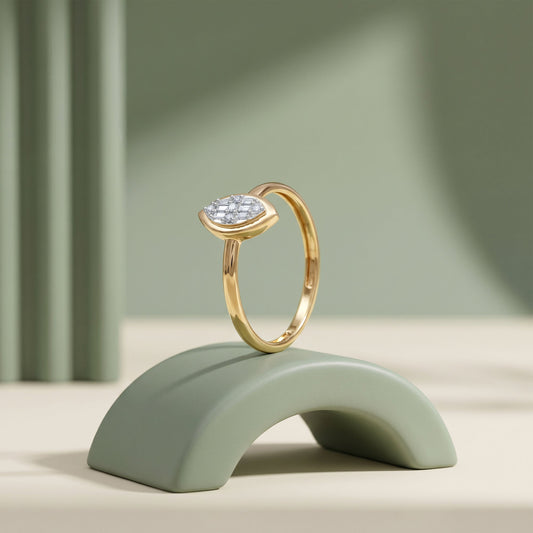 Gold Marquis Whisper Lab Grown Diamond Ring (Size 12)
