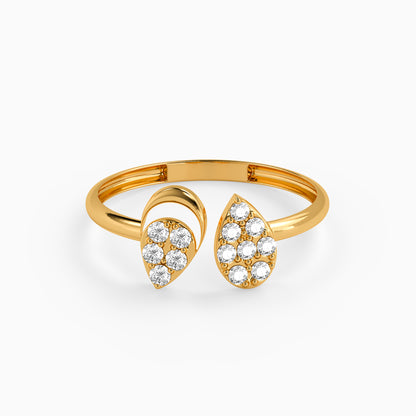 Gold Echo Teardrop Lab Grown Diamond Ring (Size 12)
