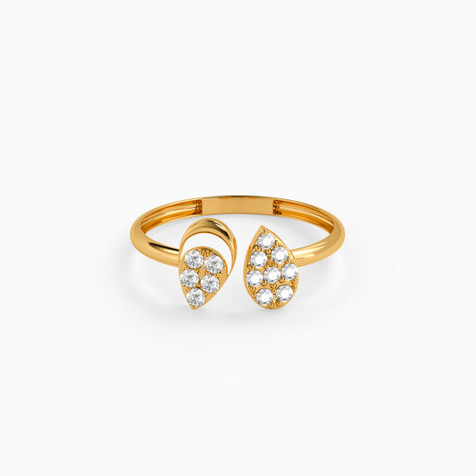 Gold Echo Teardrop Lab Grown Diamond Ring (Size 12)