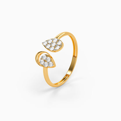 Gold Echo Teardrop Lab Grown Diamond Ring (Size 12)