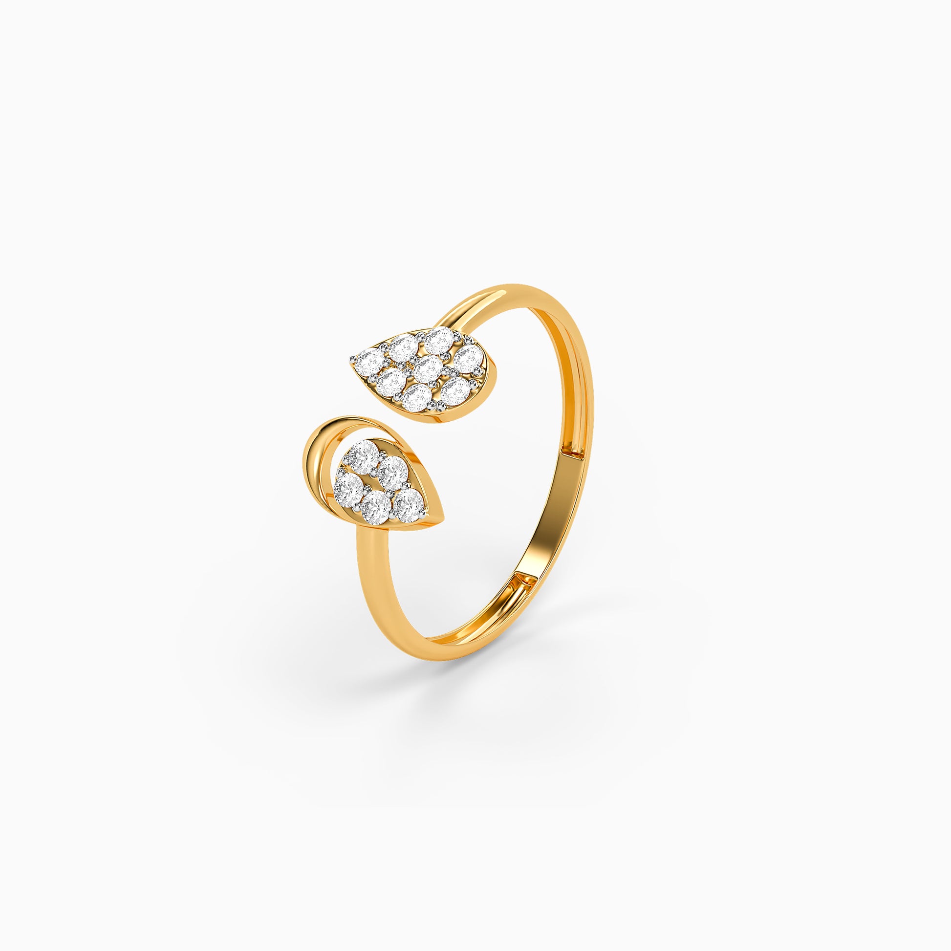 Gold Echo Teardrop Lab Grown Diamond Ring (Size 12)