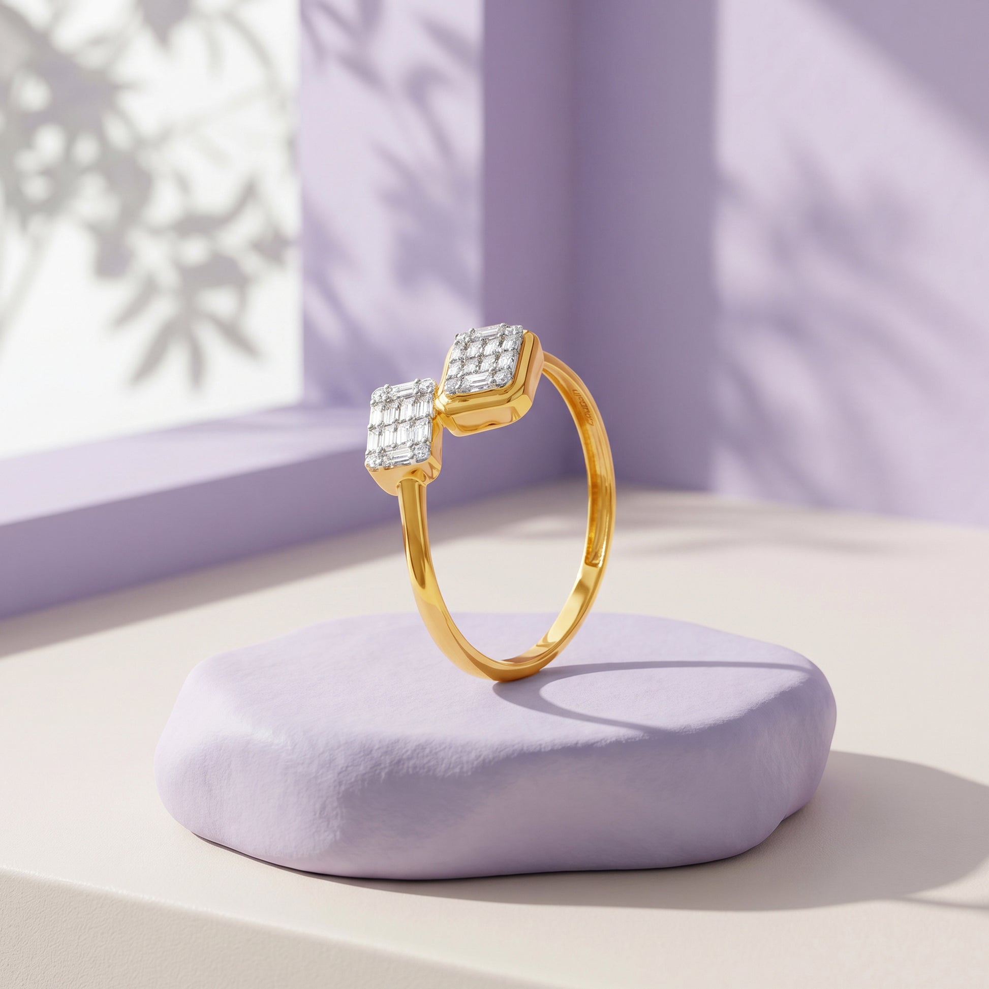 Gold Parallel Glow Lab Grown Diamond Ring