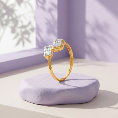 Gold Parallel Glow Lab Grown Diamond Ring