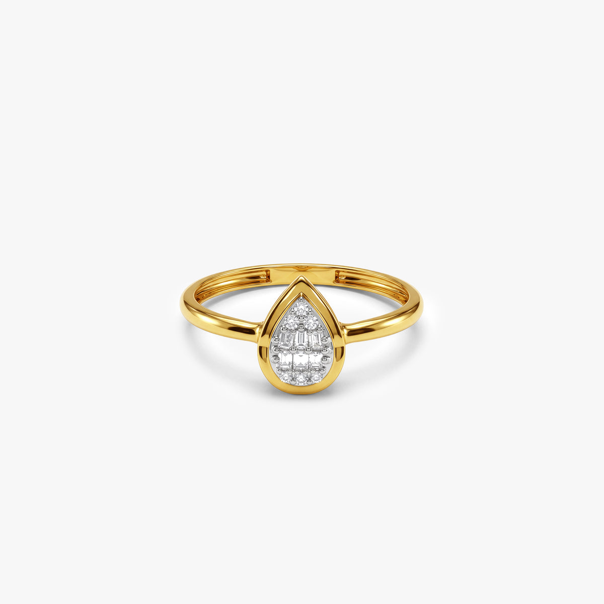 Gold Dewdrop Poise Lab Grown Diamond Ring (Size 12)