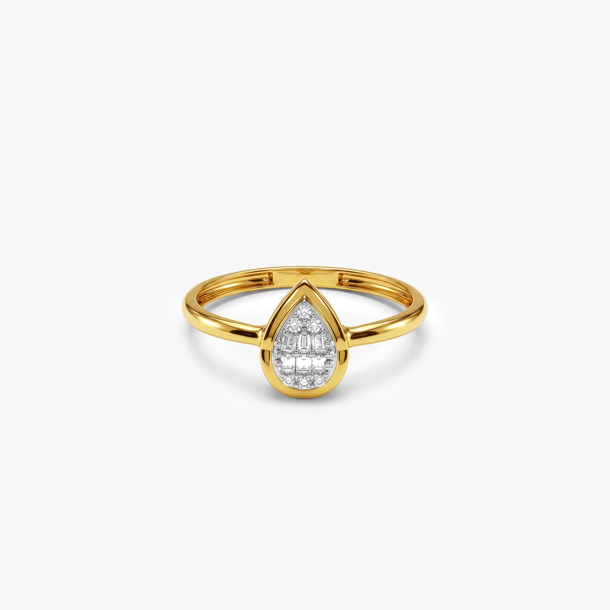 Gold Dewdrop Poise Lab Grown Diamond Ring (Size 12)