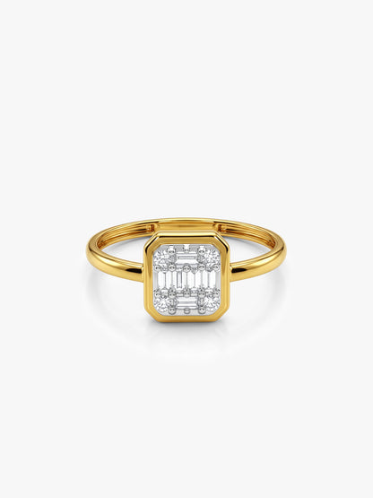 Gold Luminous Aura Lab Grown Diamond Ring (Size 12)