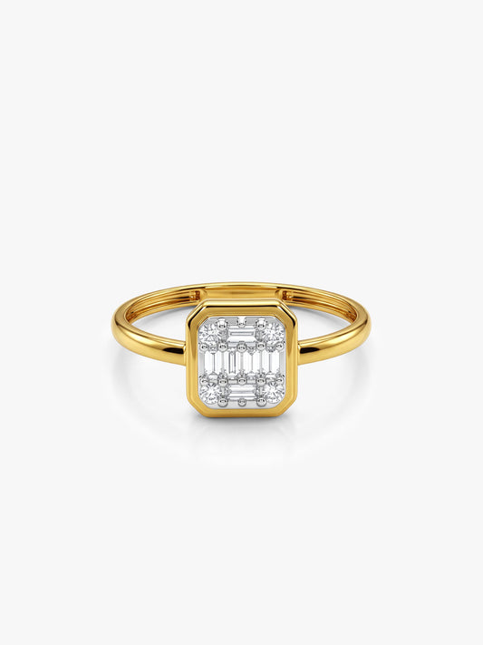 Gold Luminous Aura Lab Grown Diamond Ring (Size 12)