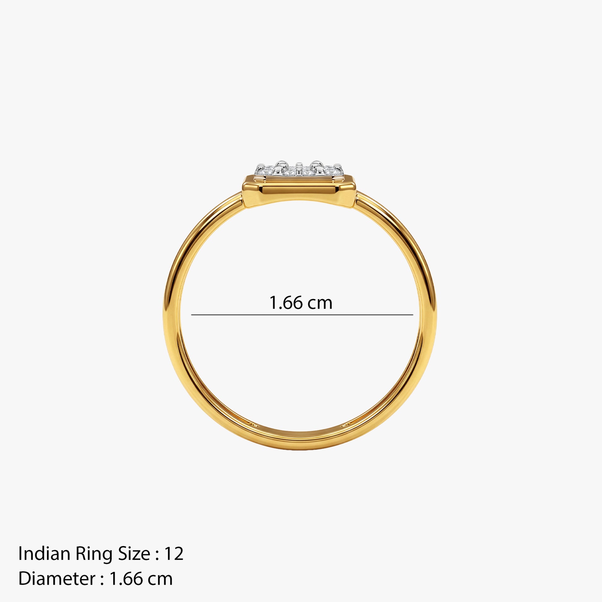 Gold Luminous Aura Lab Grown Diamond Ring (Size 12)