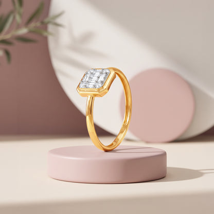 Gold Luminous Aura Lab Grown Diamond Ring (Size 12)