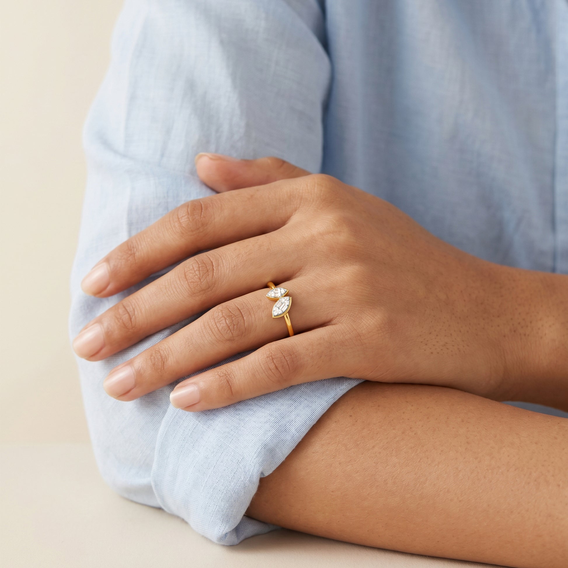 Gold Twinkle Bloom Lab Grown Diamond Ring (Size 12)