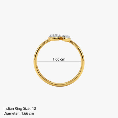 Gold Twinkle Bloom Lab Grown Diamond Ring (Size 12)