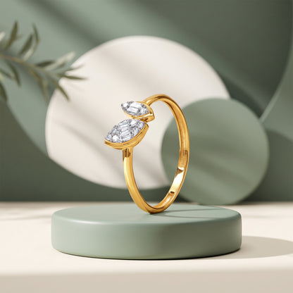 Gold Twinkle Bloom Lab Grown Diamond Ring (Size 12)